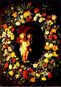 Madonna and Child Wreathed with Flowers