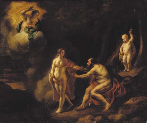 Jupiter and nymph, with Juno above